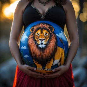 Dibujo Barriga Preñada Leon Diseños