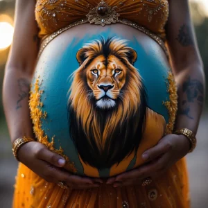 Pintura Panza Embarazo Leon Diseños