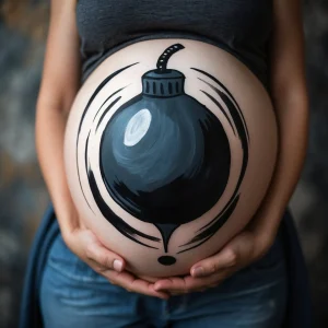 dibujo de panza embarazada bomba