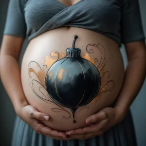 dibujo para barriga embarazada bomba