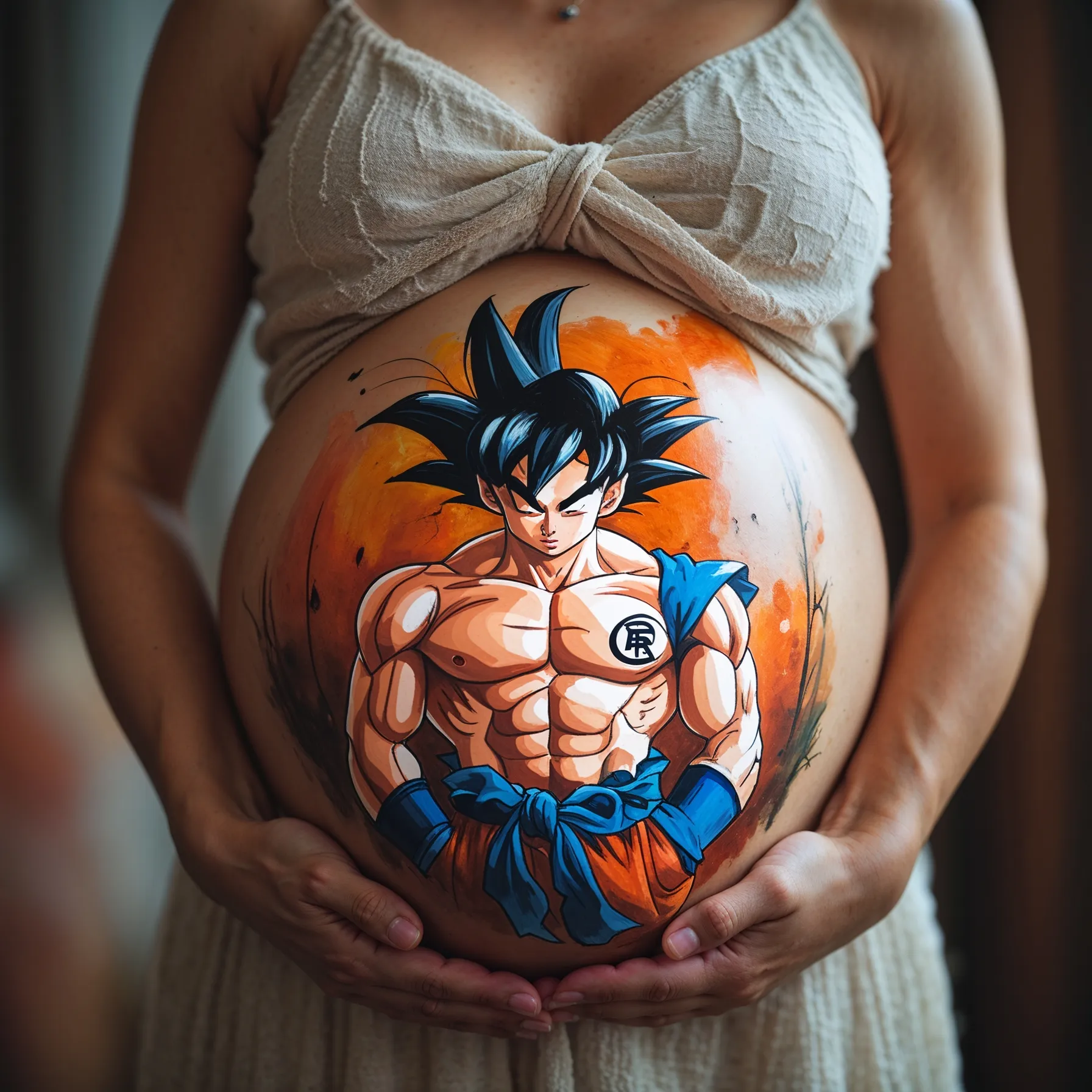 dibujo tripa embarazada dragon ball