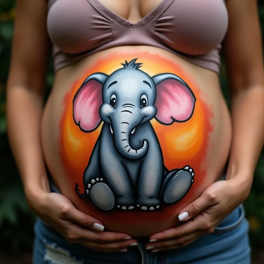 belly painting ideas dumbo