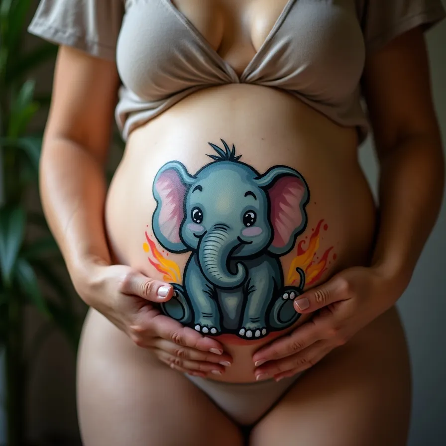 dibujo de barriga embarazada dumbo