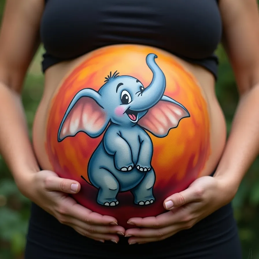 dibujo para la barriga de embarazada dumbo