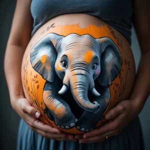 dibujo tripa embarazada elefante