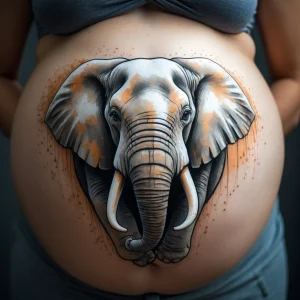 dibujos para pintar la barriga de una embarazada elefante