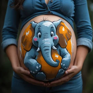dibujo barriga embarazada elefante