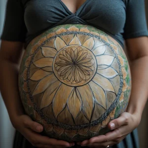 dibujo para barriga de embarazada mandala