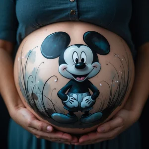 belly painting ideas mickey mouse