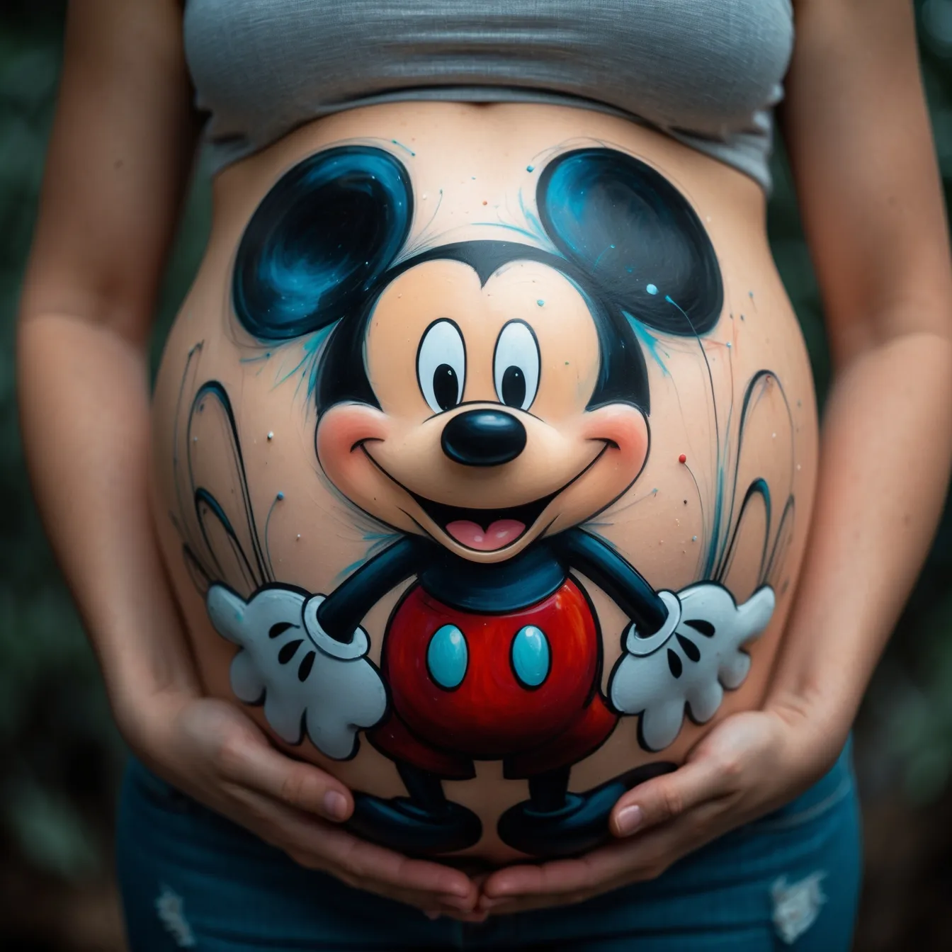 dibujo barriga mickey mouse