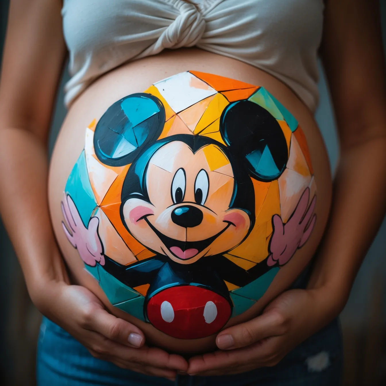 dibujo de barriga mickey mouse
