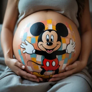 dibujo de barriga embarazada mickey mouse