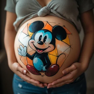dibujo embarazada barriga mickey mouse