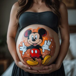 dibujo panza embarazada mickey mouse