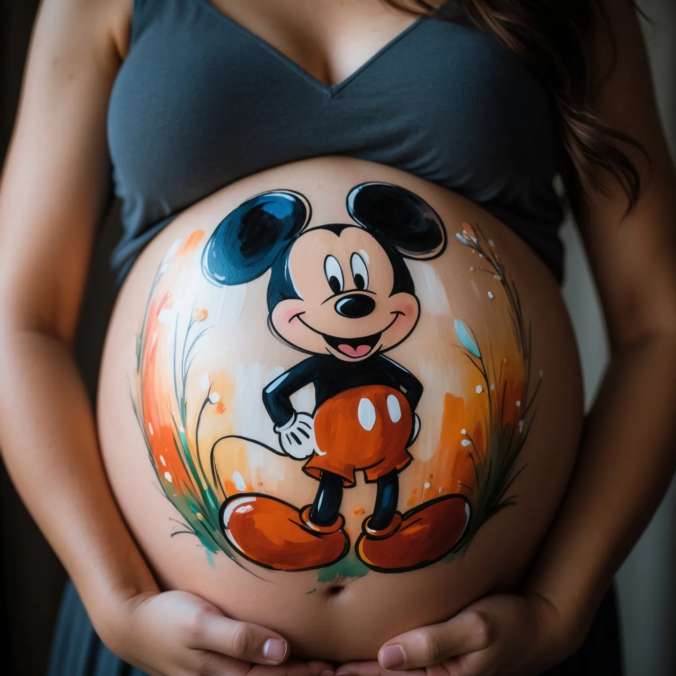 dibujo para la barriga mickey mouse
