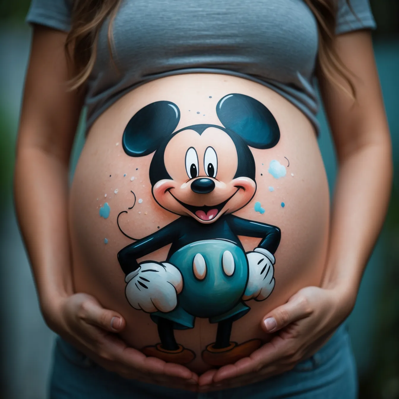 dibujo barriga embarazada mickey mouse