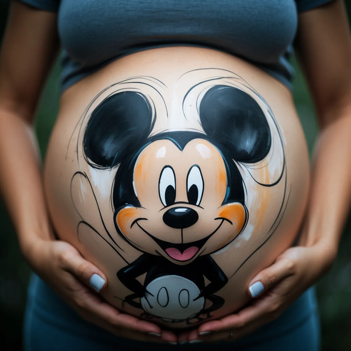 dibujo para barriga embarazada mickey mouse
