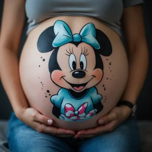 ideas para pintar panzas de embarazadas minnie mouse