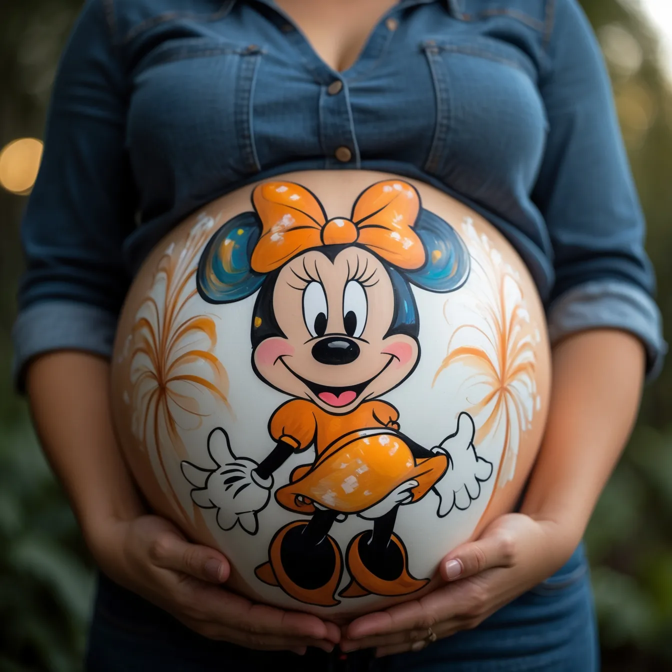 dibujo para la barriga minnie mouse