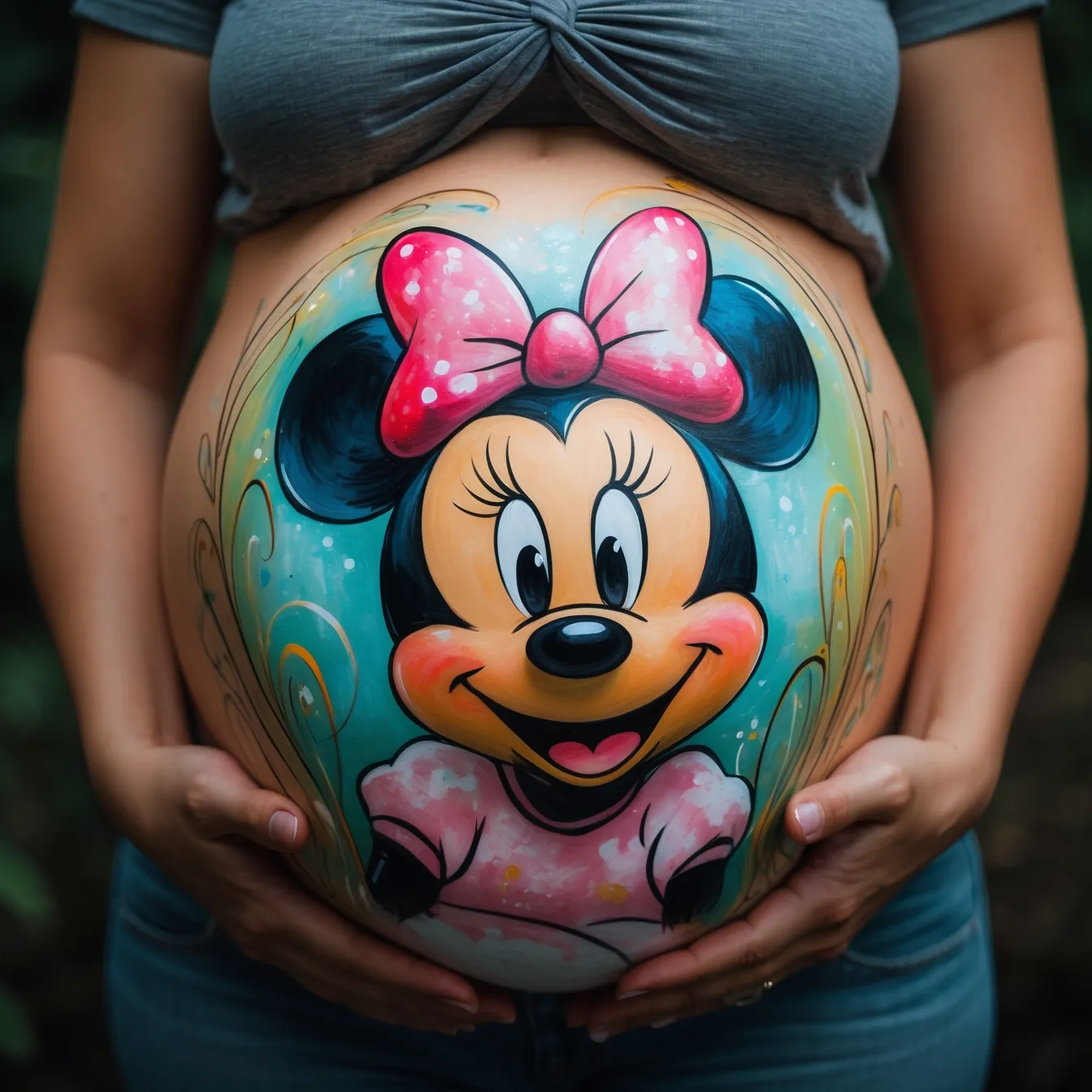 dibujo para panza embarazada minnie mouse