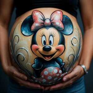 dibujo para embarazadas en la barriga minnie mouse