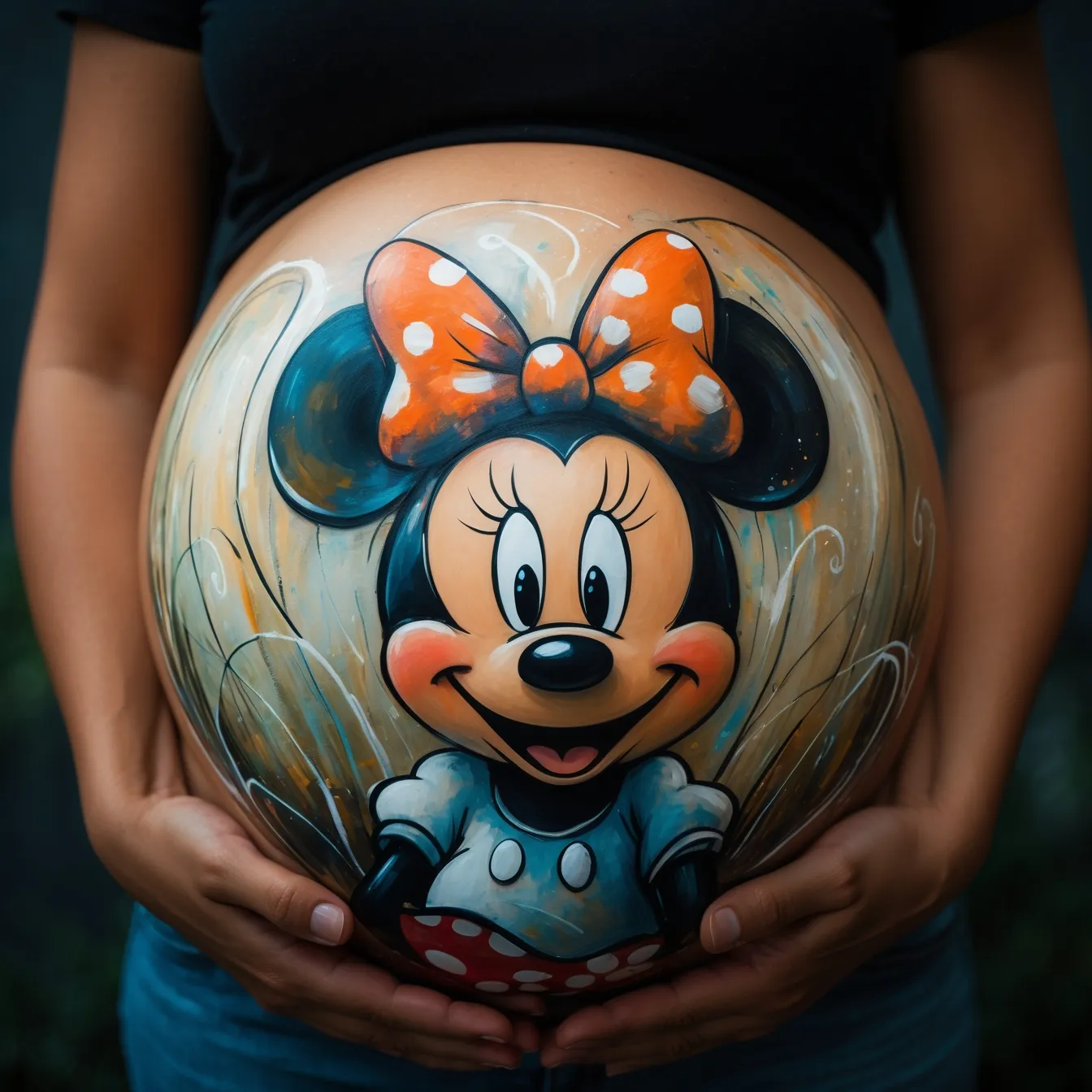 dibujo para la barriga de embarazada minnie mouse