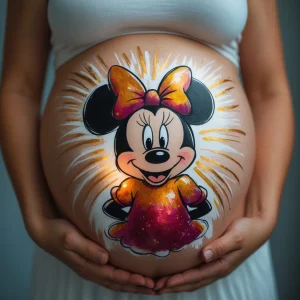dibujo para la panza embarazada minnie mouse