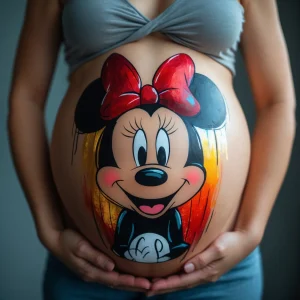 panza de embarazada dibujada minnie mouse