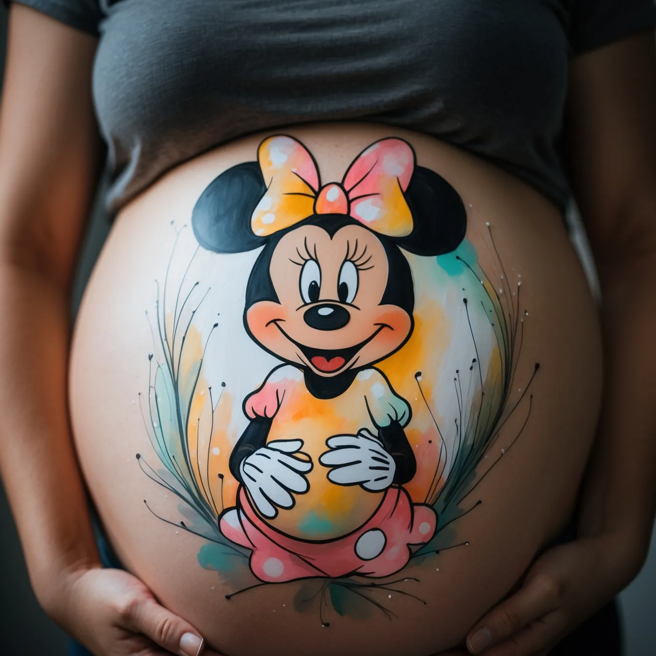 dibujos para pintar en la barriga minnie mouse