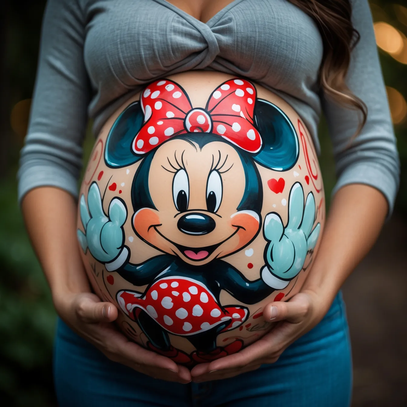 dibujo para barriga embarazada minnie mouse