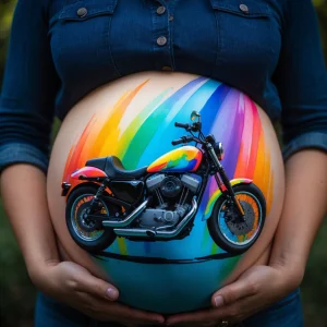imagenes para pintar barriga de embarazada moto