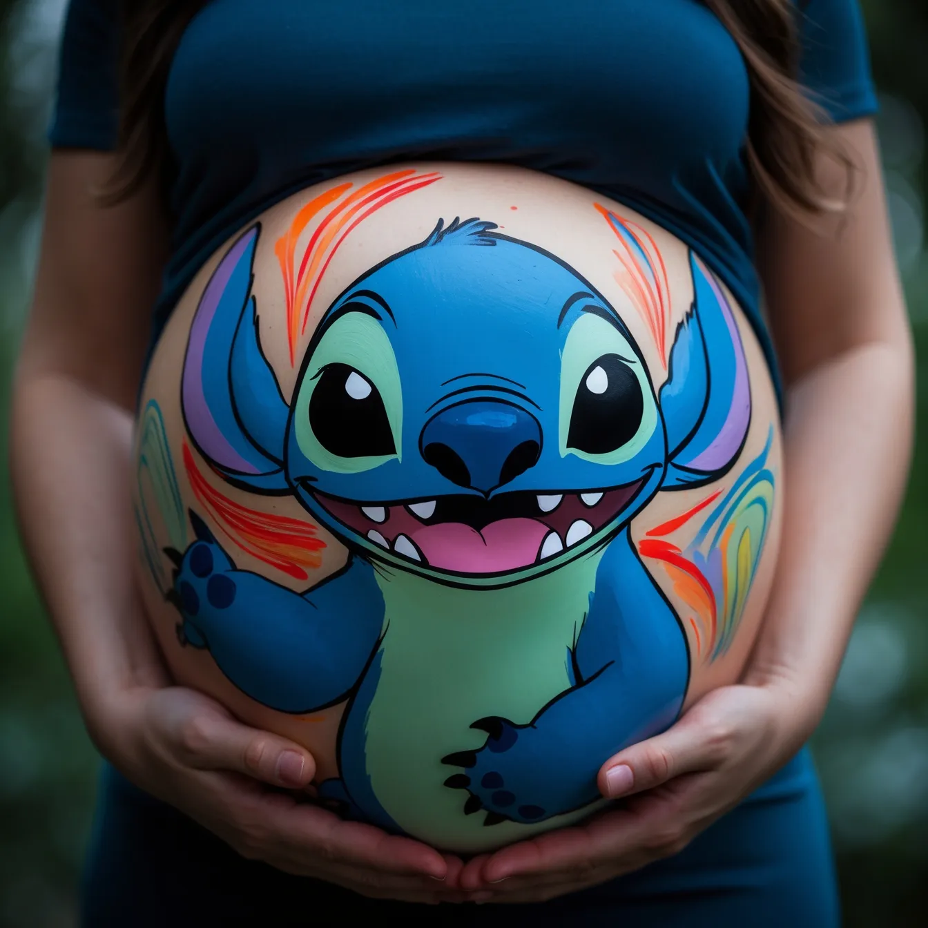 dibujo para la panza de embarazada lilo and stitch disney