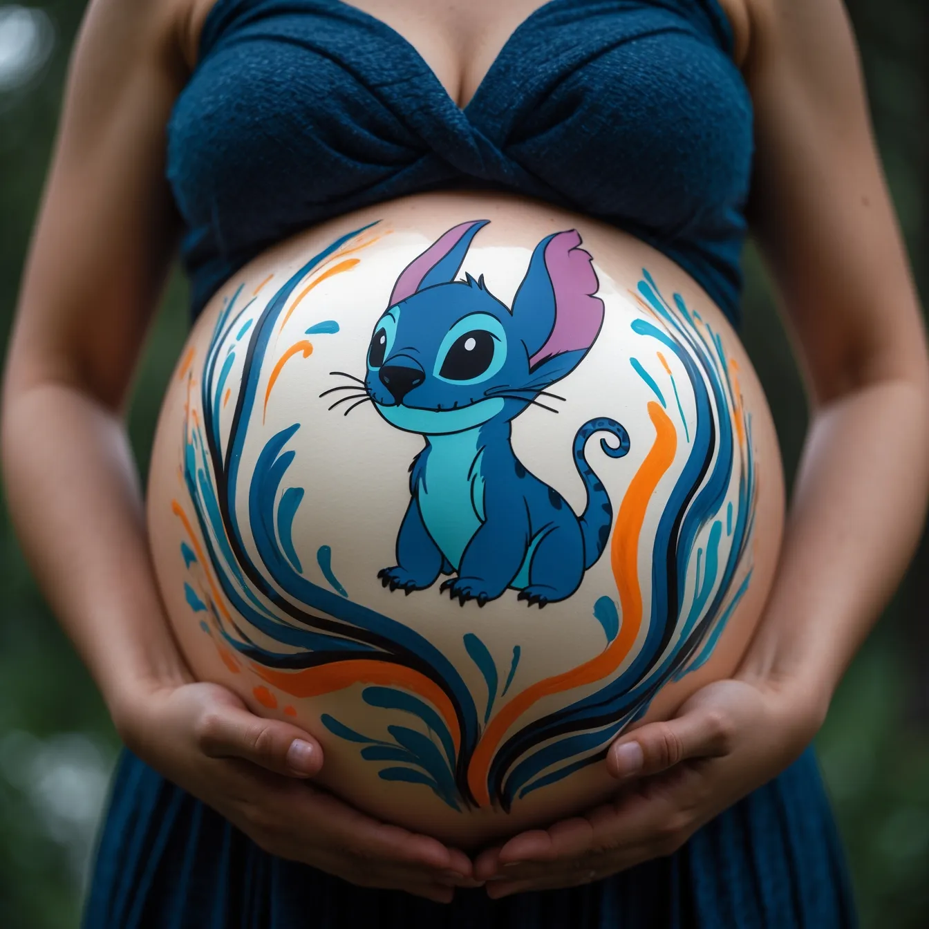 dibujos para dibujar en la panza de una embarazada stitch disney