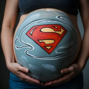 dibujo barriga embarazada superman