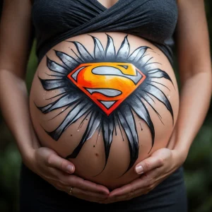 dibujo tripa embarazada super man