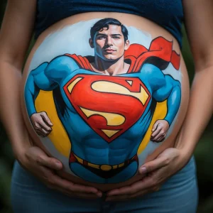 dibujo para barriga de embarazada superman
