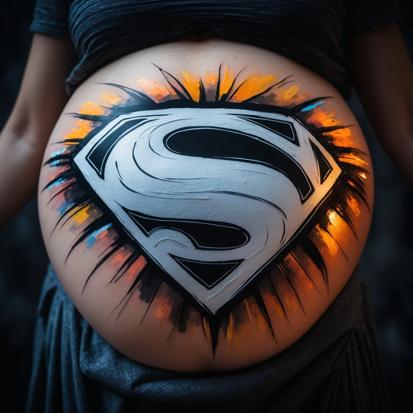 dibujo de barriga superman