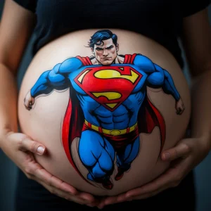 dibujo para embarazada super man
