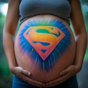 dibujos para la pancita de embarazada superman