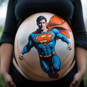 dibujo barriga embarazada superman