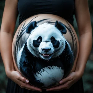 dibujo de barriga embarazada panda