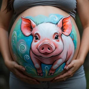 ideas de dibujos para embarazadas cerdo bebe
