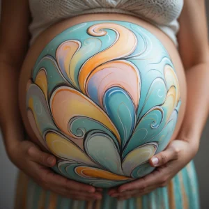 dibujo para barriga embarazada facil