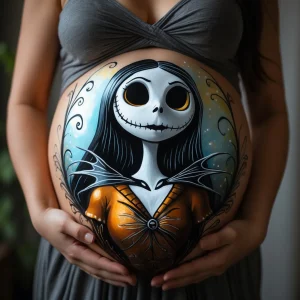 dibujo tripa embarazada jack skellington