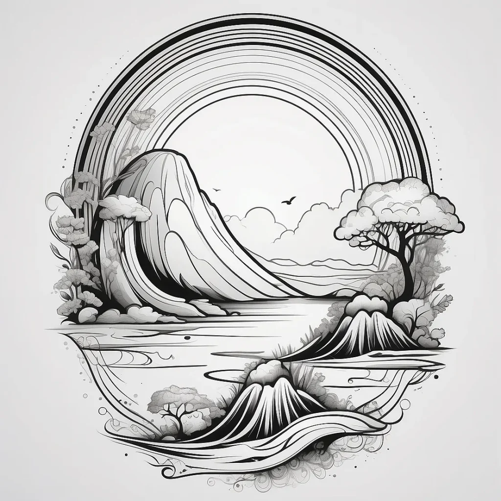 plantilla dibujo barriga embarazada arco iris