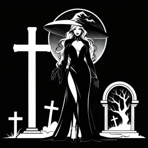 Plantilla barriga halloween bruja